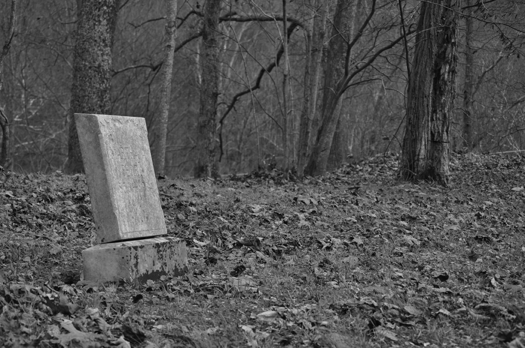 leaning headstone b&amp;w for web